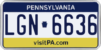 PA license plate LGN6636