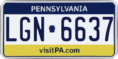 PA license plate LGN6637