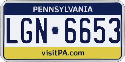 PA license plate LGN6653
