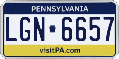 PA license plate LGN6657