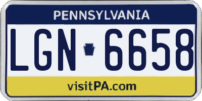 PA license plate LGN6658