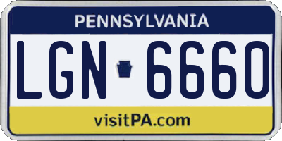 PA license plate LGN6660