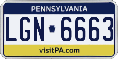 PA license plate LGN6663