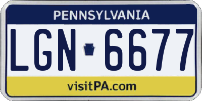 PA license plate LGN6677