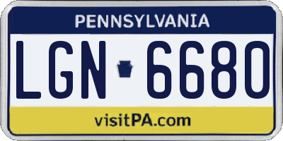 PA license plate LGN6680