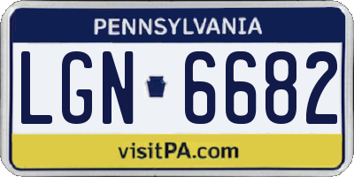 PA license plate LGN6682