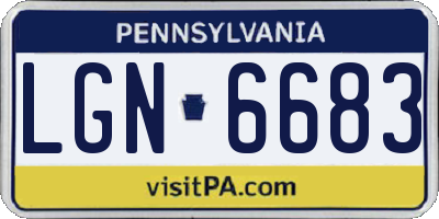 PA license plate LGN6683