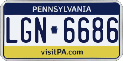 PA license plate LGN6686