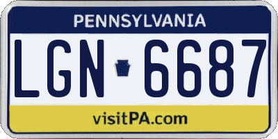 PA license plate LGN6687