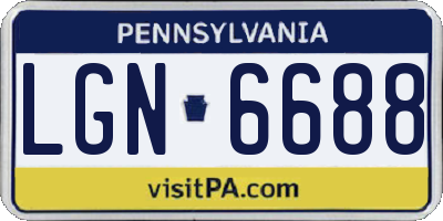 PA license plate LGN6688