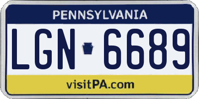 PA license plate LGN6689