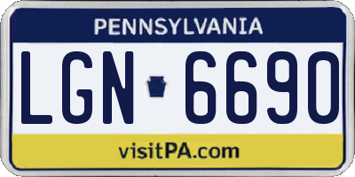 PA license plate LGN6690