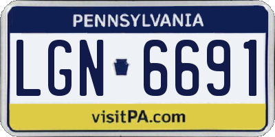 PA license plate LGN6691