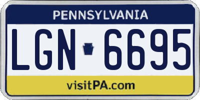 PA license plate LGN6695