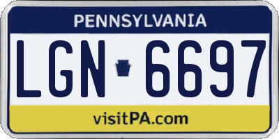 PA license plate LGN6697