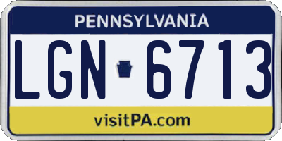 PA license plate LGN6713
