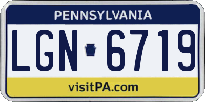 PA license plate LGN6719