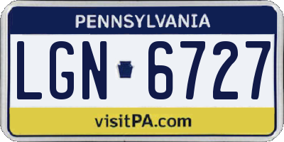 PA license plate LGN6727
