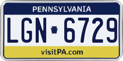 PA license plate LGN6729