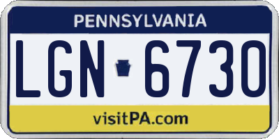 PA license plate LGN6730