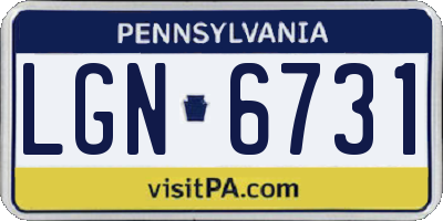 PA license plate LGN6731