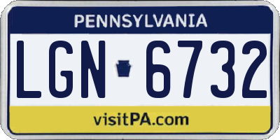 PA license plate LGN6732