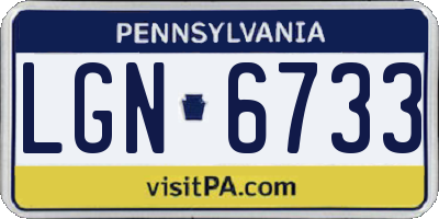 PA license plate LGN6733