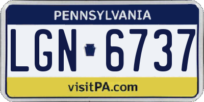 PA license plate LGN6737