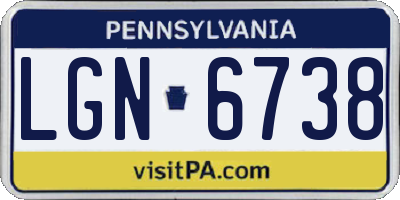 PA license plate LGN6738
