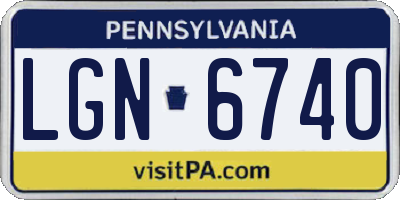 PA license plate LGN6740
