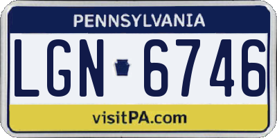 PA license plate LGN6746