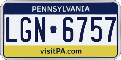 PA license plate LGN6757