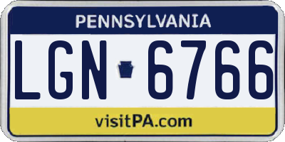 PA license plate LGN6766