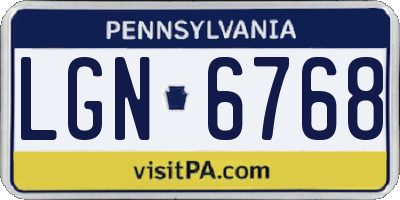 PA license plate LGN6768