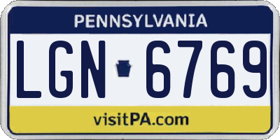 PA license plate LGN6769