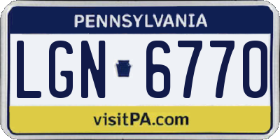 PA license plate LGN6770