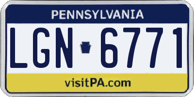 PA license plate LGN6771