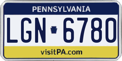 PA license plate LGN6780
