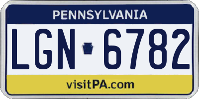 PA license plate LGN6782