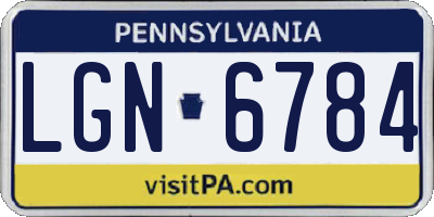 PA license plate LGN6784