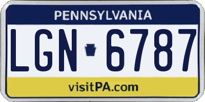PA license plate LGN6787