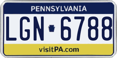 PA license plate LGN6788