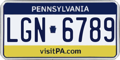 PA license plate LGN6789