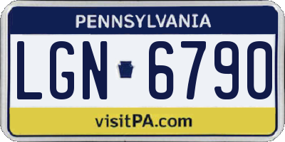 PA license plate LGN6790
