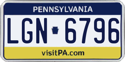 PA license plate LGN6796