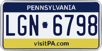 PA license plate LGN6798