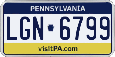 PA license plate LGN6799