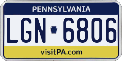 PA license plate LGN6806
