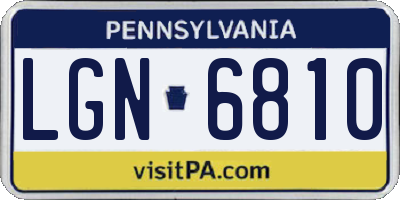 PA license plate LGN6810