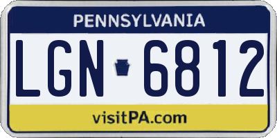 PA license plate LGN6812